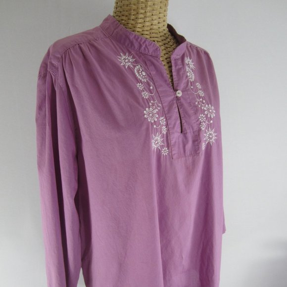 Tommy Hilfiger XL Purple Embroidered Boho Tunic - Picture 2 of 8